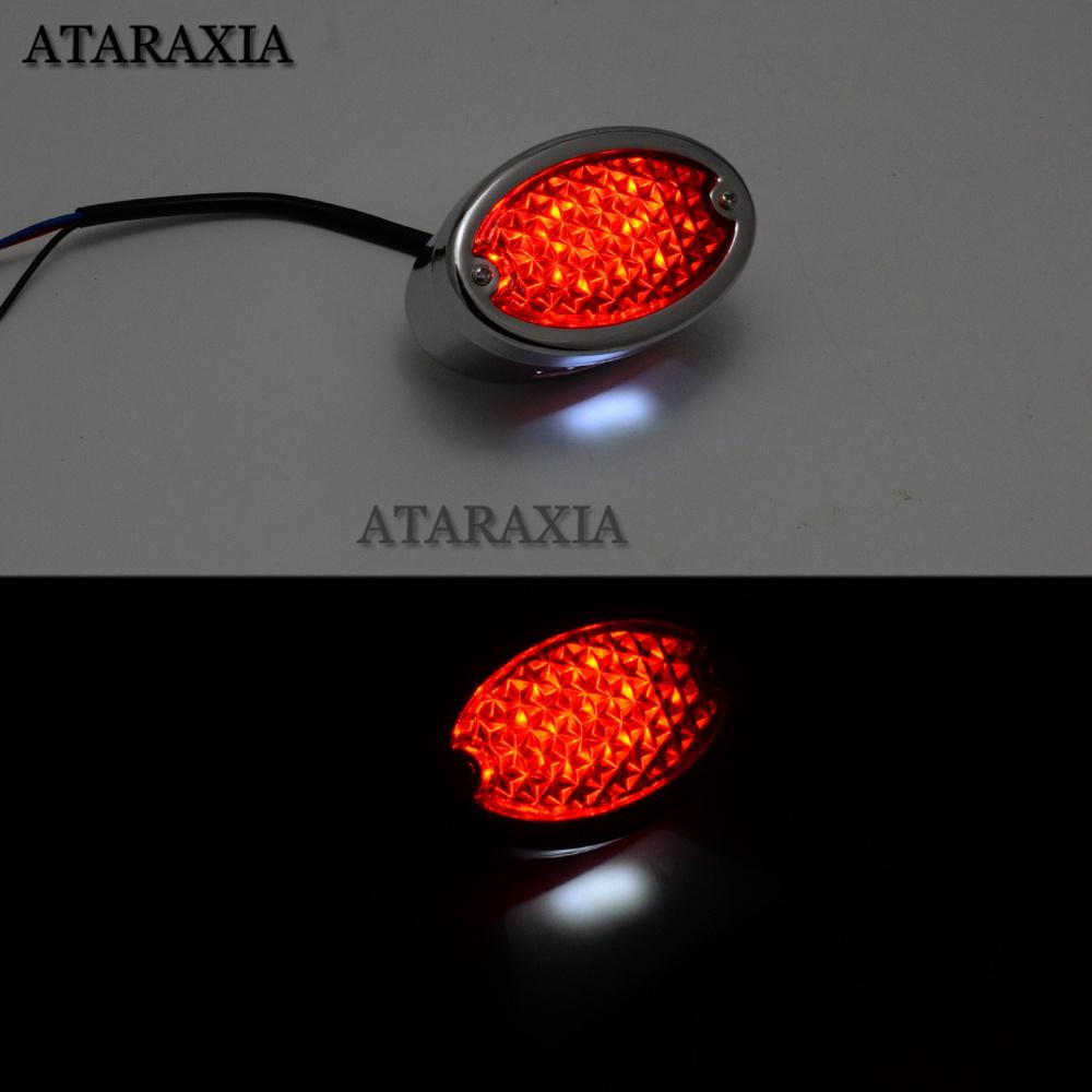 Retro LED Tail Light License Plate Lights Bracket For Harley Brake Stop Lights For Chopper Bobber Taillight Cat Eye Rear Lamp