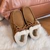 Women's Shoes Winter Warm Leather Casual Flats Leather Single Shoes Women's Walking Non-Slip Women Shoes Zapatos De Mujer