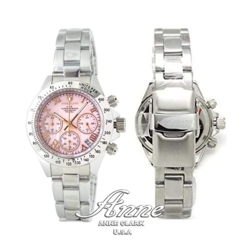 Women's Tachymeter Chronograph Watch with a Japanese-made Movement, Natural Pink Shell Dial, Skin-friendly Stainless Steel Construction, 10 ATM Water
