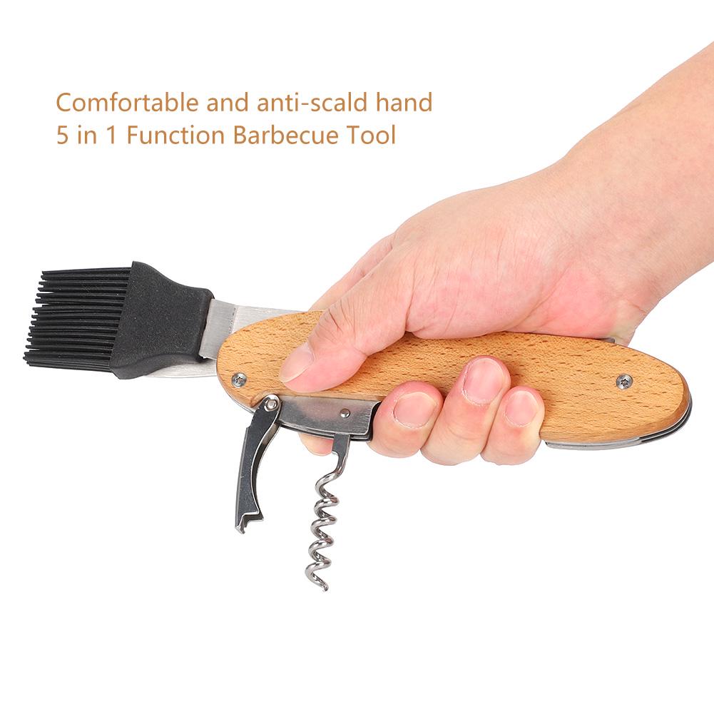 5 In 1 Function Multifunctional Detachable Barbecue Tool Folding BBQ Tool Set for Outdoor BBQ