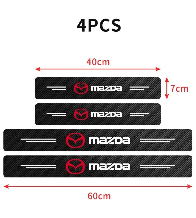 4 stk. Kulfiber Bil Dørtrin Beskytter Ridsefast Klistermærker til Mazda 3 Mazda 6 CX-5 CX-30 Auto Tilbehør GF6