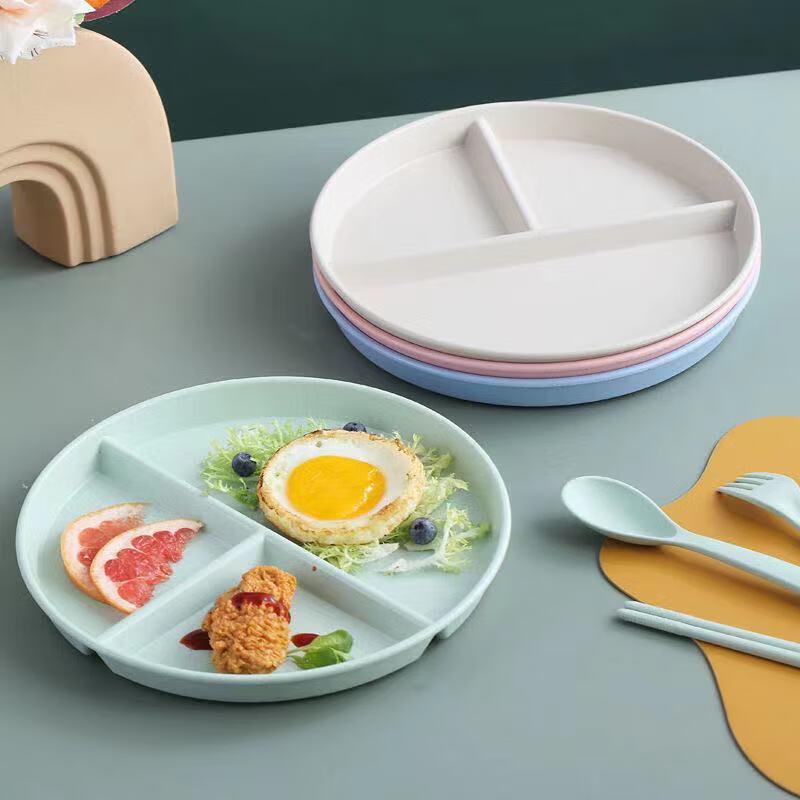 Zhinianhua Divided Wheat Straw Meal Plate Set