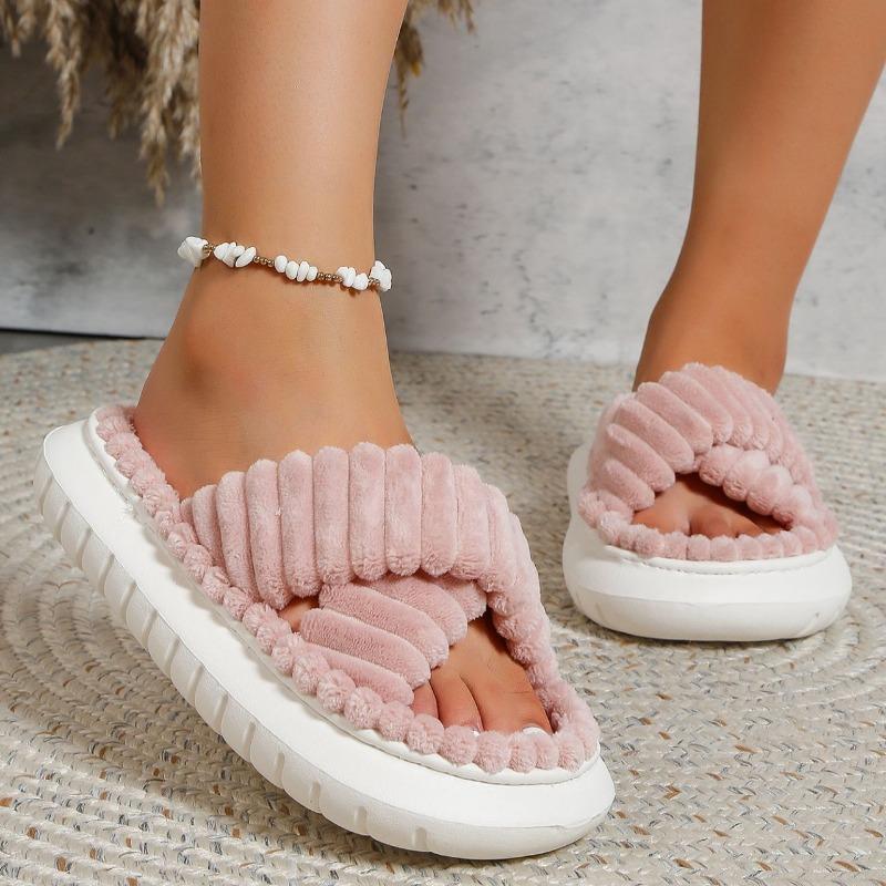 Slippers Women, Four Seasons Indoor Home Shoes, Soft Bottom Home Outside Slippers, Thick-soled Slippers, Cotton Slippers