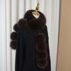 Magnetic Faux Fox Fur Scarf with Pom-Poms - Double-Sided Plush Shawl for Autumn/Winter.
