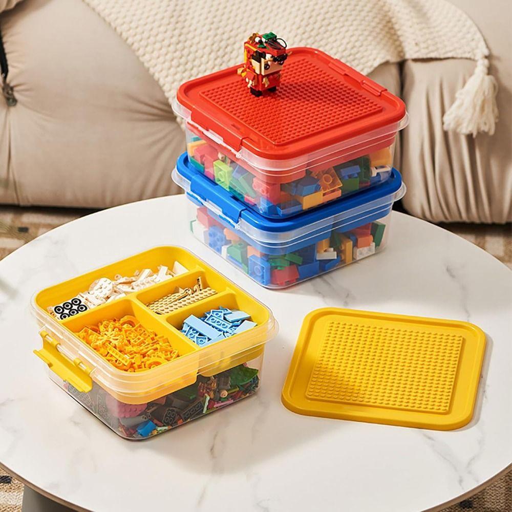 Stackable Building Blocks Storage Box Dustproof Particle Holder Sealed Storage Jars Household