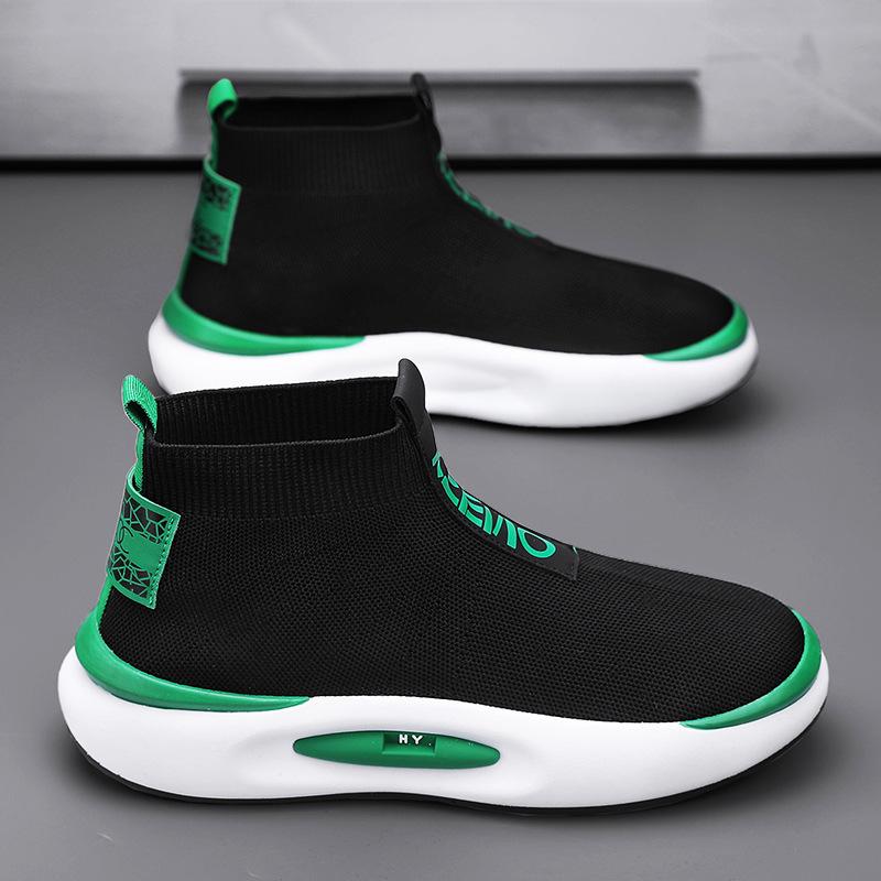 

Высокие носки мужские осенние туфли на платформе для отдыха на открытом воздухе повседневные спортивные туфли ботинки Martin с плетеными мушками модная обувь мужская модная мужская обувь 44 зелёный