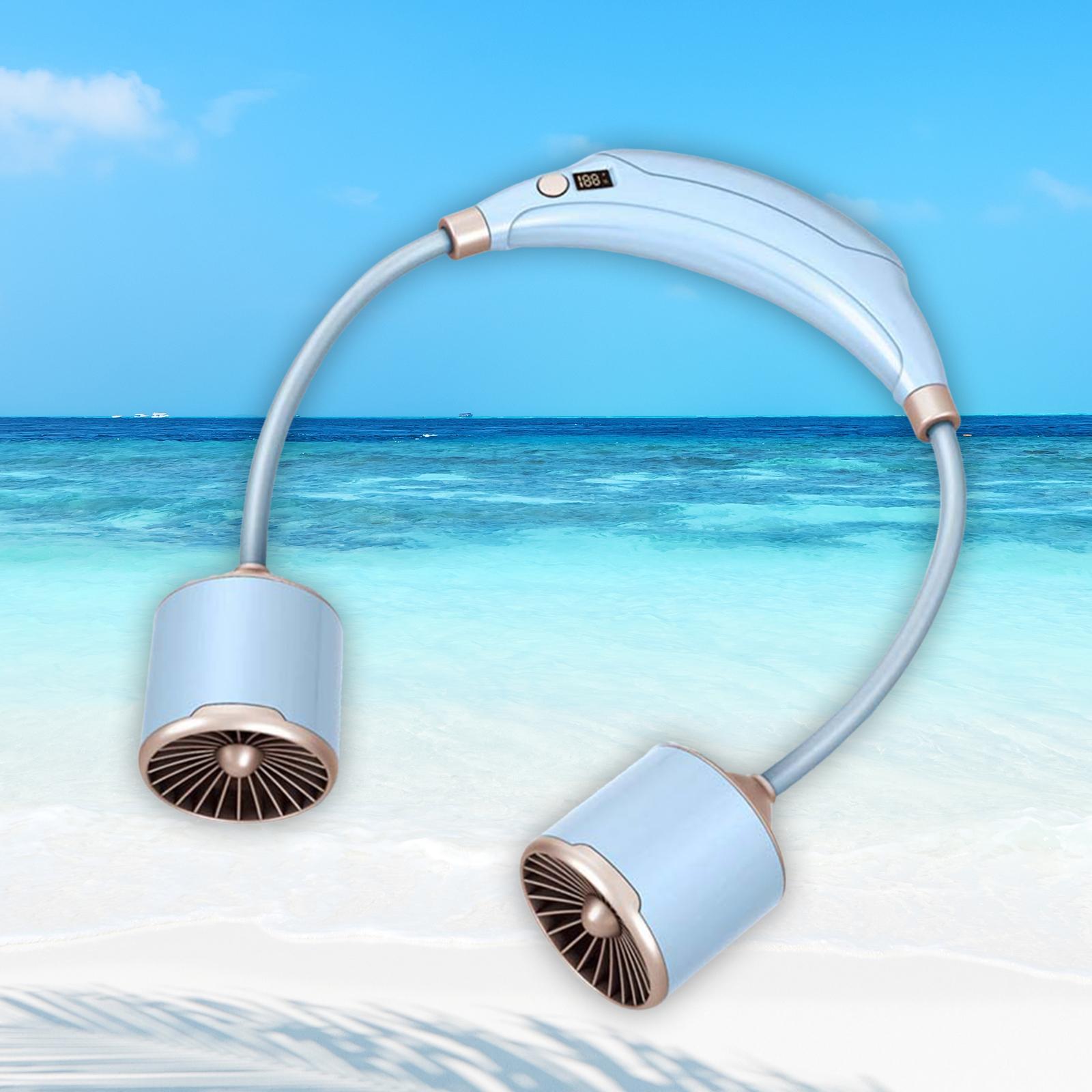 

Подвесной вентилятор на шею, гибкий персональный кондиционер, охлаждающий носимый вентилятор, охлаждающий вентилятор на шею для летнего офиса, кемпинга, домашней кухни синий