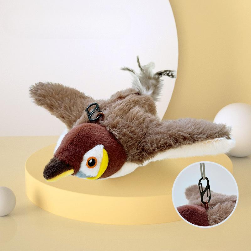 Pluszowa zabawka akumulatorowa Flapper Bird elektryczna zabawka dla kota dla psa samodzielna symulacja kraba huśtający się ptak