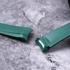 22mm Natural Rubber Silicone Rubber Watch Strap For Tudor Biwan GMT Curved End Pin / Folding Buckle Black Blue Red Wristband