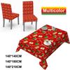 Christmas Tablecloth Chair Cover Kitchen Dining Table Decorations Santa Claus Print Family Rectangular Party Table Chair Covers Christmas Ornaments