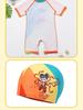 2025 Nezha Cartoon One-Piece Swimsuit with Swim Cap for Boys