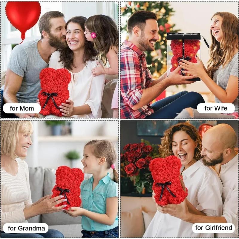 PE foam Bear Rose Teddy Bear Artificial Rose Bear Home Decoration Anniversary Mother's Day Valentine's Gift Wedding Decor