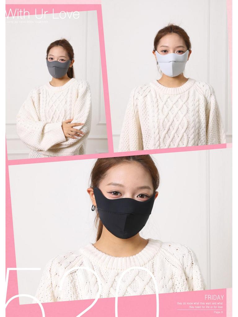 Women's High-Value Windproof & Warm Face Cover for Riding, Autumn/Winter Sun Protection, Washable Sponge Mask