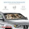 1Pcs Driving Pups Pattern Windshield Sunshade UV Rays Heat Blocker Keeps Vehicle Cool Unique Design Fit Sedans SUVs Trucks RVs