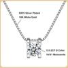 2023 Trendy S925 Sterling Silver Real 0.5-2ct Moissanite Pendant Necklace for Women Diamond Chain Necklaces Fine Jewelry