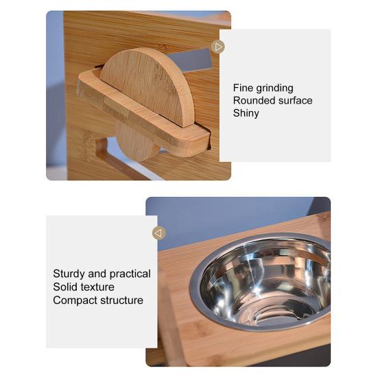 Elevated Cat Bowl Stand Comfortable Feeding Position Adjustable Height Anti-spill for Healthy Eating Habits