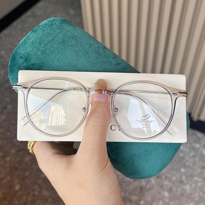 Campus Style Glasses Frames  Material Anti Blue Light Eyeglass Frames For Women Round Shape Men Glass