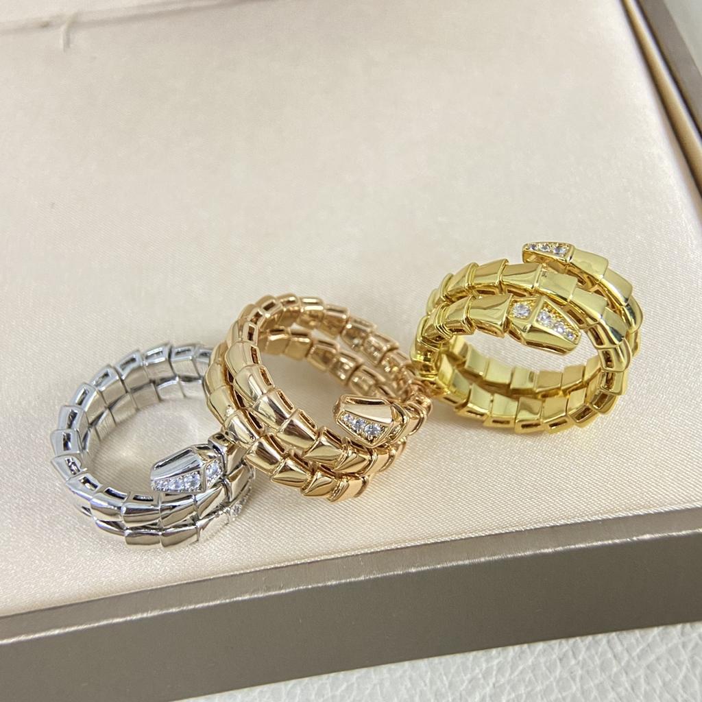 Serpentine Ring Featuring Three Colors High-quality Electroplating Craftsmanship Hypoallergenic and Suitable for Daily Wear Must-have for Gifts