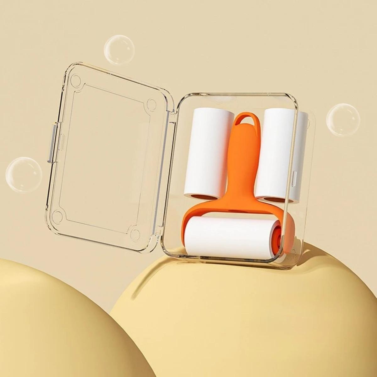 Portable Mini Lint Roller, Tear‑Off High Adhesive Sticky Paper, Clothes Cleaning Brush for Dust & Pet Hair Removal оранжевый