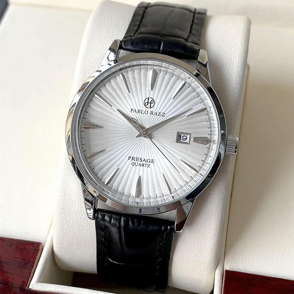 Men's Business Waterproof Quartz Wristwatch with Sweep Second Hand and Calendar