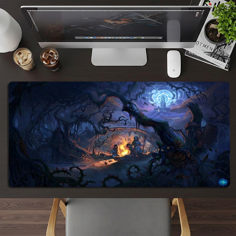 35x60 Dark Flame Mage Card Playmat Stitched with Magic Zones Tabletop Game Mats for MTG/TCG Battle Commander Desk Gaming Mat
