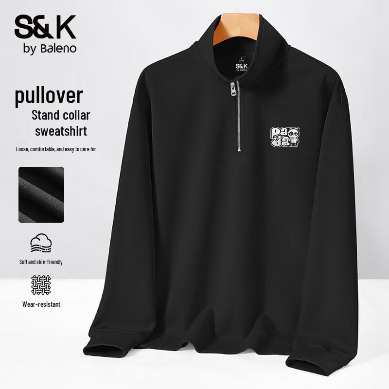 

Baleno Men s S&K Series Half-Zip Panda Print Knit Sweatshirt M