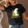 Women's T-Shirt Short Sleeve Round Neck Summer Spring Cheerful Bunny Graphic Tee Trendy 2025 Fast Ship