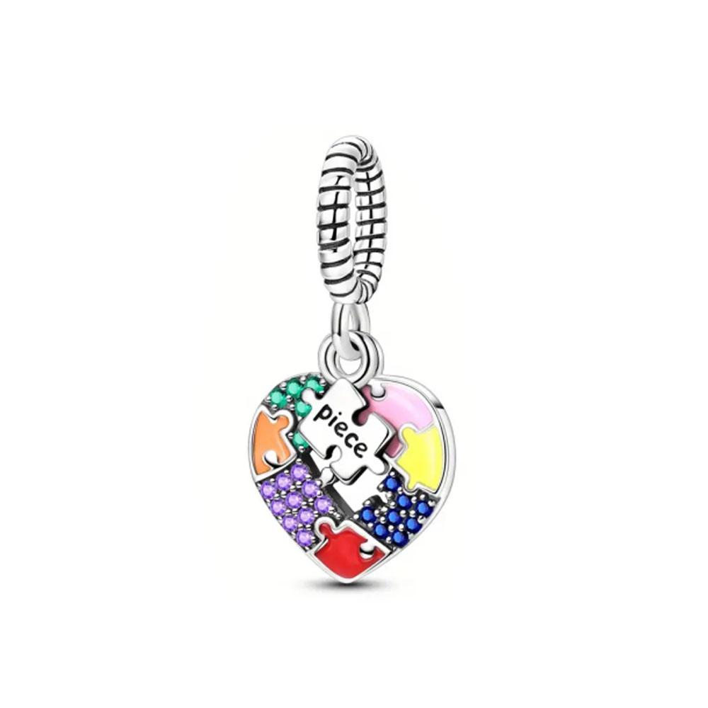 New 925 Silver Charms fit Bracelet For Women DIY Fashion Making Jewelry Fruit Robot Jigsaw Puzzle Dangle Beads
