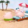 Creative Summer Pig Figurine Beach Themed Desk Decors Resins Animal Miniature Ornament For Home Office Tabletop Shelf