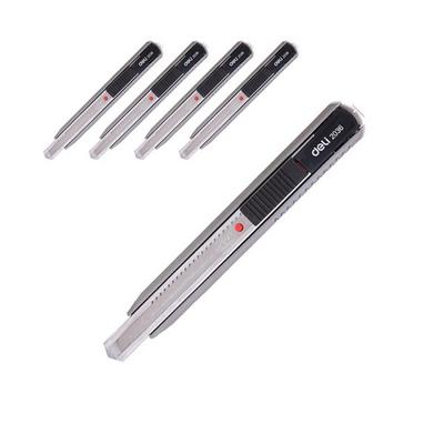 Deli Metal Cutter Knife E2036, Metallic Gray, 5 Pieces, Korean Toy Supplies