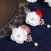 Seidenrosen-Anstecknadeln für Herren, Hochzeits-Bräutigam-Anstecker, Anzug-Corsage, Geschenk, Elegante Party-Abschlussball-Dekoration