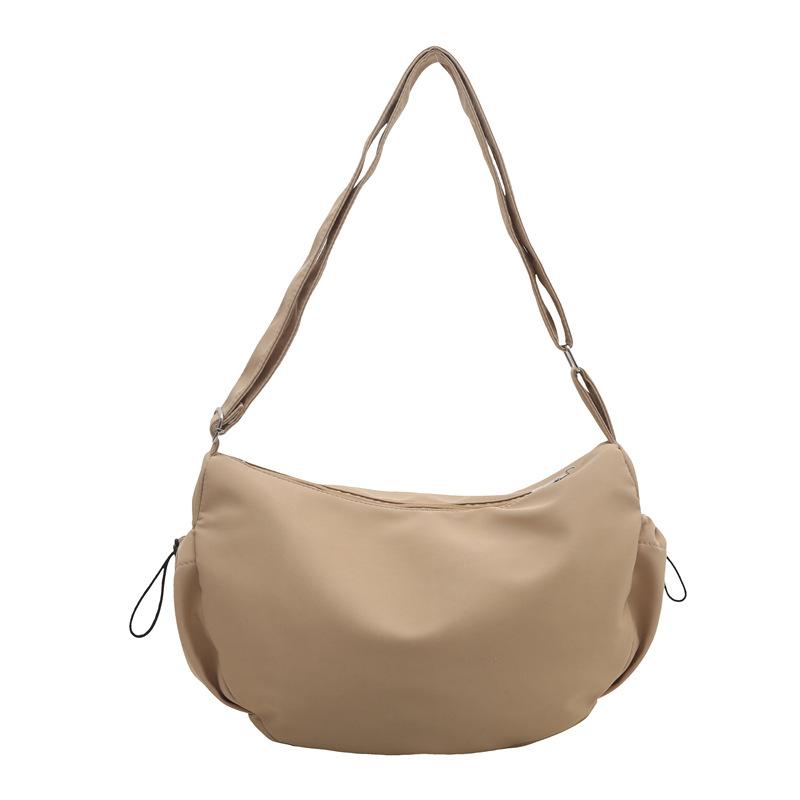 

Женская сумка кросс-боди в ленивом стиле, литературная и художественная, большой вместимости, сумка-пельмень, студенческая, повседневная, простая, однотонная, на плечо хаки