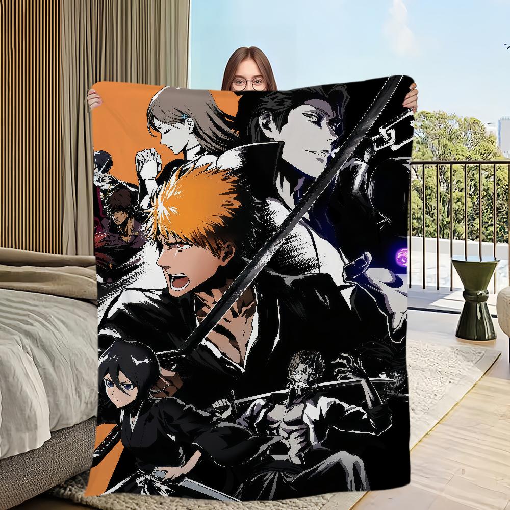 Hot-blood Manga Anime B-bleach Blanket Flannel Warm Comfort  Soft Plush Blanket for Sofa Living Room Office Bedroom Travel Gift