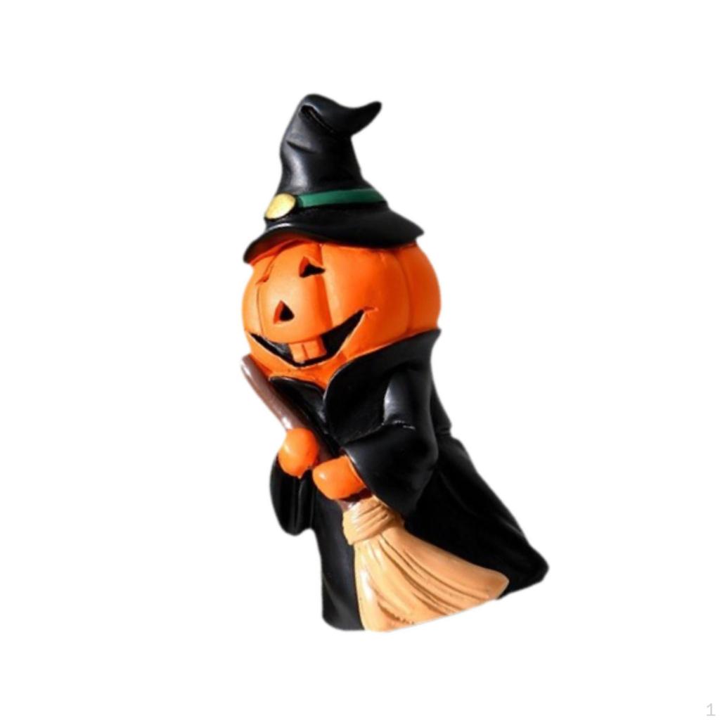 Halloween Miniature Pumpkin Figurine Decorative Man Decoration Ghost Ornament for