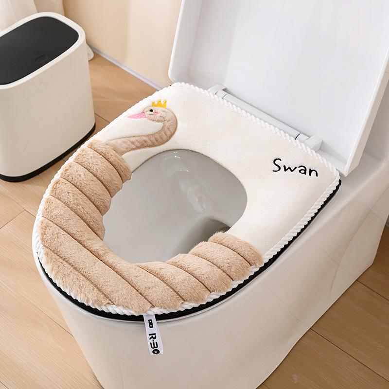 

Waterproof Universal Zipper Toilet Seat Cover - All-Season, Home Cushion Pad