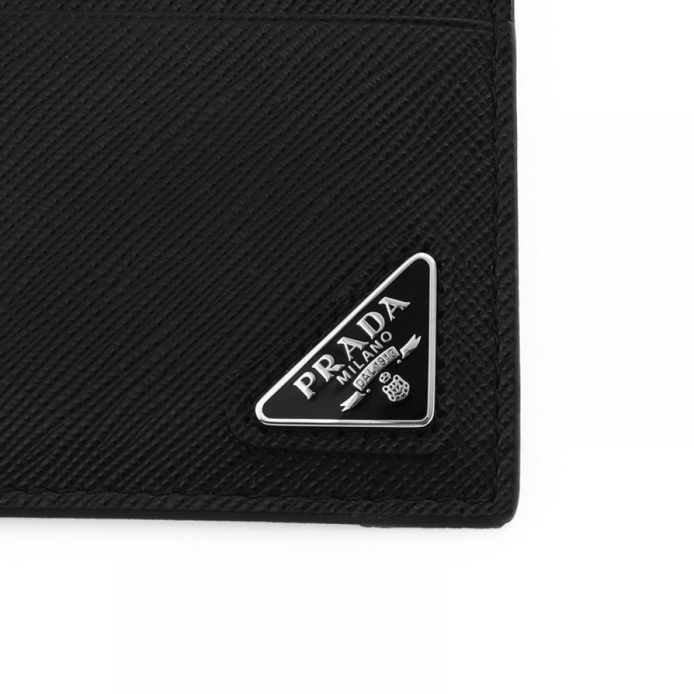Prada Saffiano Triangle Logo Card Wallet 2mc149 Qhh F0002