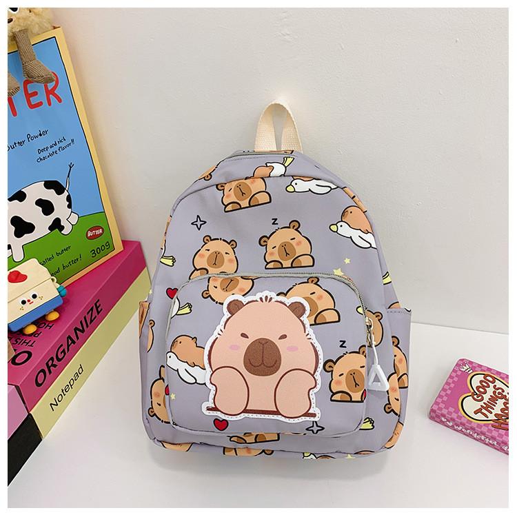 Capybara Childrens Trendy Backpack Stylish Nylon School Bag For Boys And Girls