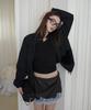 Salon De Yon Banding Lace Satin Skirt_ Charcoal
