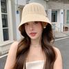 Spring hat women's summer outdoor travel sunscreen sunshade bucket hat knitted face small bucket hat