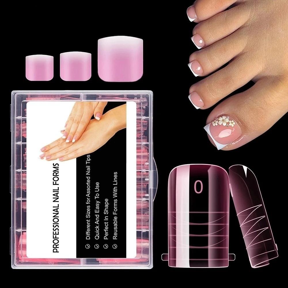 120pcs Full Cover False Tips Acrylic Poly Nail Gel Molds New Toe Nail Mold For Extension