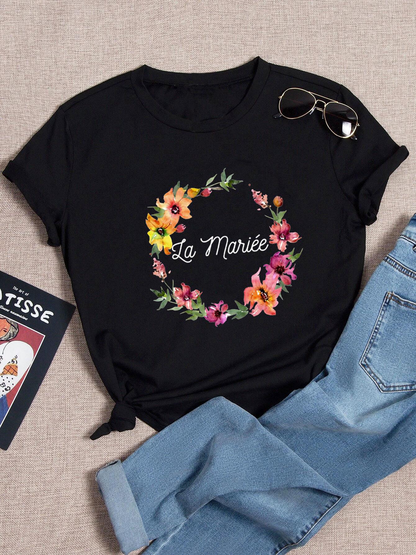 

Team Bride Bachelorette Wedding Party Women Evjf Tee Shirt Casual Women Basic O-collar Pink Short Sleeved T-Shirt Girl S