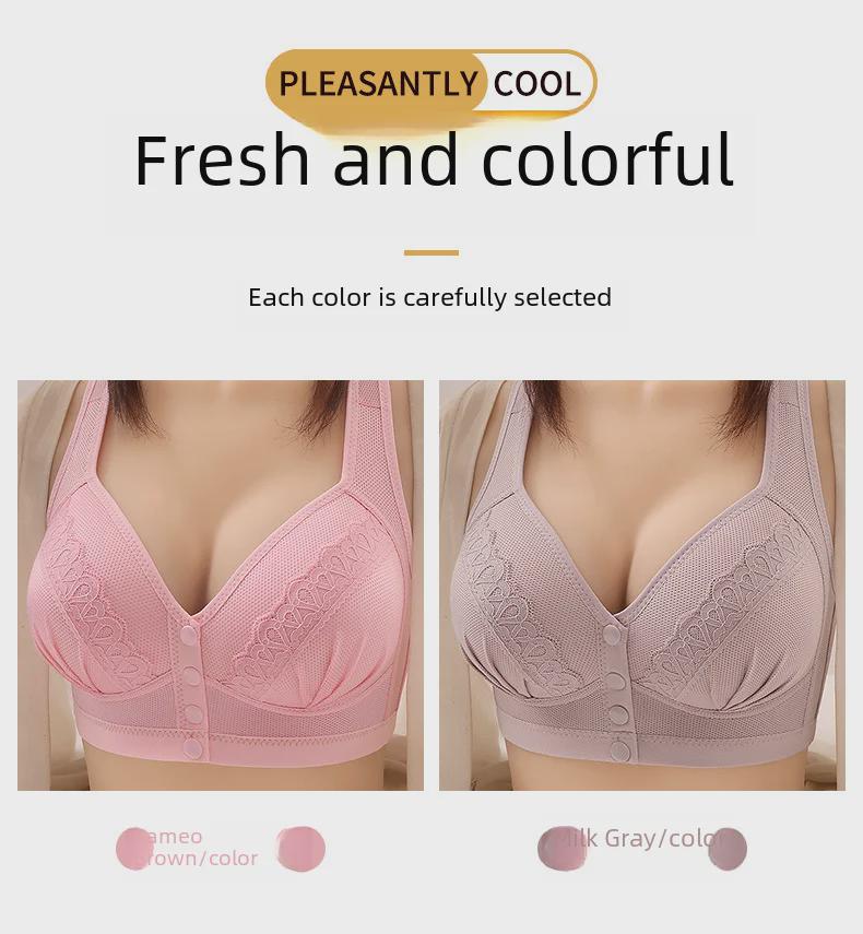 New Style Front-Buckle Vest Bra: Larger, Longer Cups & No Steel Ring for Middle-Aged & Elderly