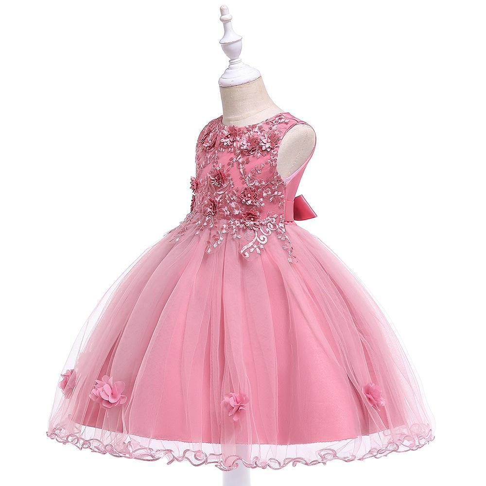 Toddler Girls 3 6 4 5 8 10 Birthday Clothes Bow Cute Baby Baptism Gown Kids Wedding Party Elegant Princess Vestidos Christmas Costume