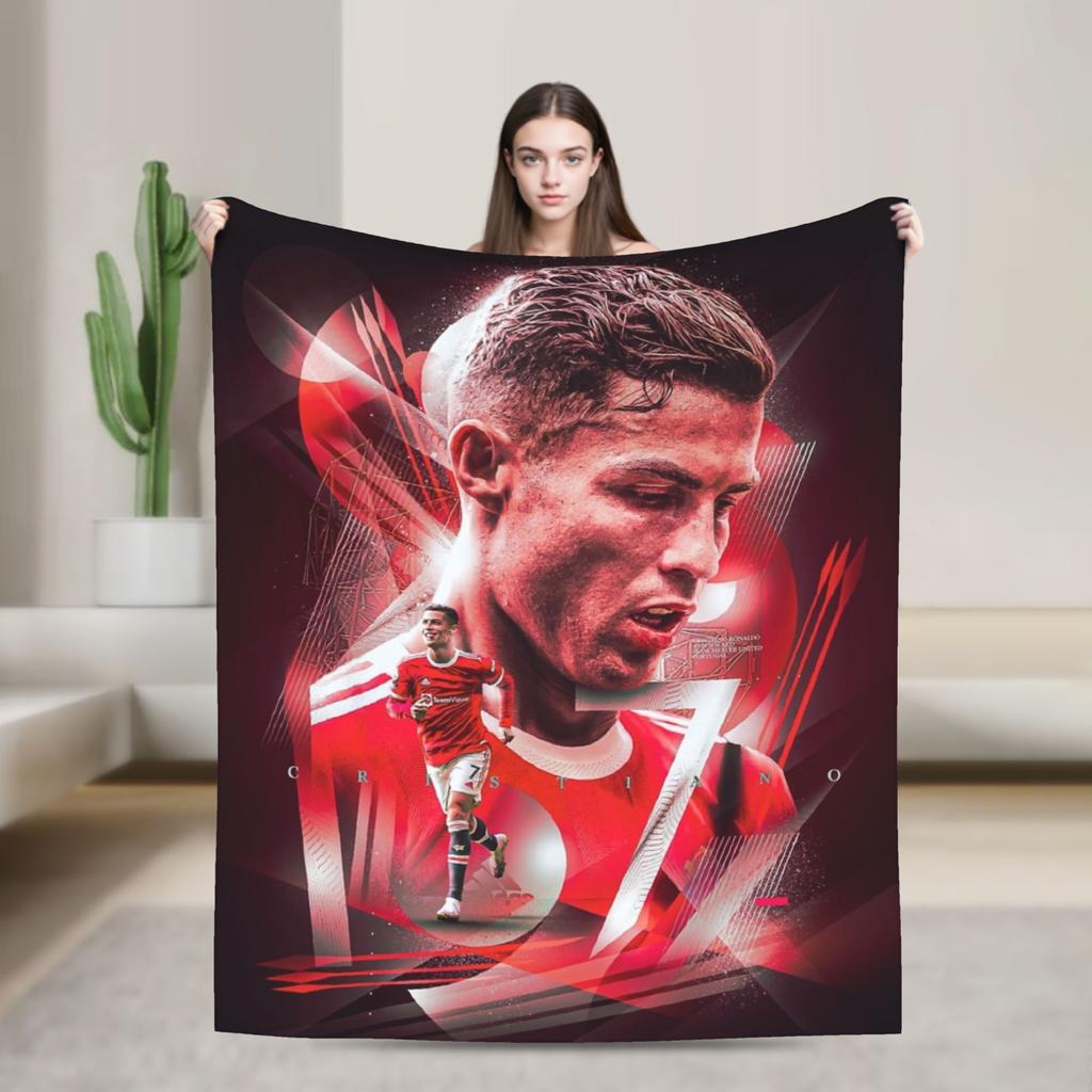 Football CR7 Blankets Coral Fleece Plush Ronaldos Ultra-Soft Throw Blanket for Outdoor Travel Bedspread
