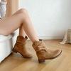 Maillard retro pleated piled boots women's new height and thinness fashion western cowboy boots
