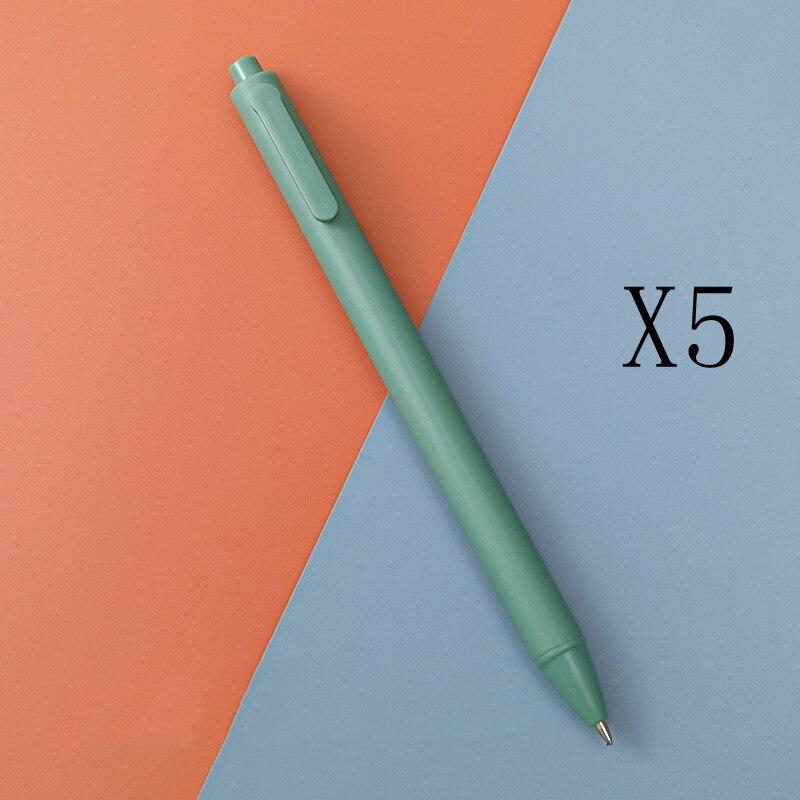 5pcs 0.5mm Macaroon Coloured Black Student Exam Tip Coloured Neutral Pen Office Stationery for Student New