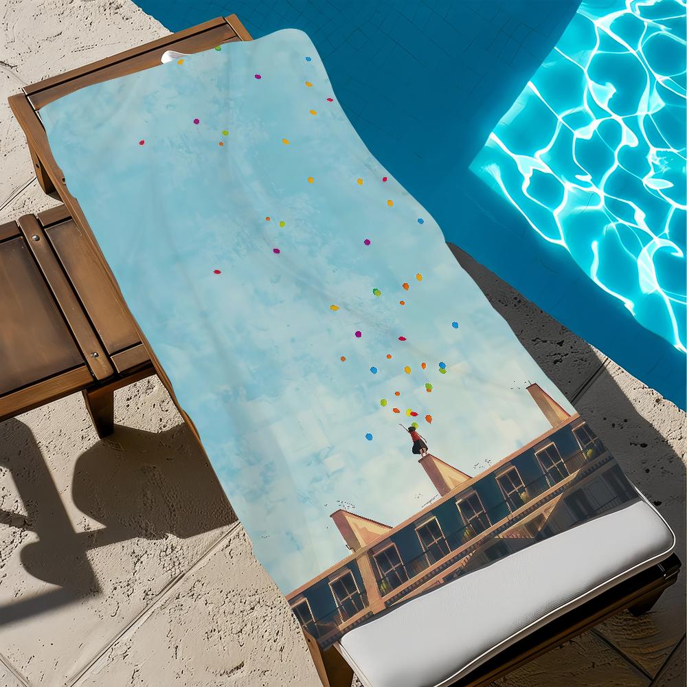 M-minima-list Photo Artwork Towel Large Quick-Drying Microfiber Soft Beach Towel for Travel Fitness Sauna Bathing Camping