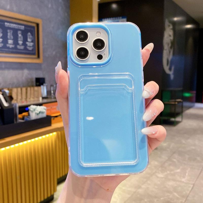 

Jelly Transparent Two-in-One Card Holder & Silicone Phone Case for iPhone 17 Pro Max and Apple 16/15/14. 17 Pro Max