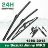 For Suzuki Jimny MK3 1998-2018 1999 2000 2001 Wiper Front & Rear Wiper Blades Windshield Windscreen Window Brushes 18"+16"+11
