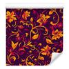 Intricate floral pattern wallpaper in burgundy and plum 50x1000
